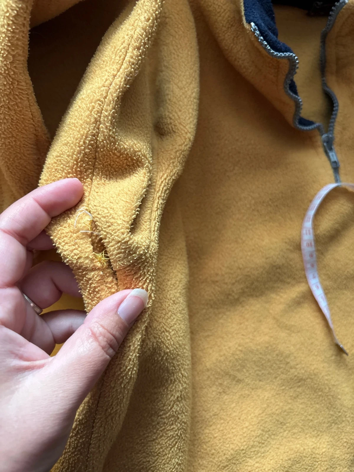 Sweat polaire vintage y2k jaune moutarde à demi-zip – Blue Studio – 16 ans / S – photo 12